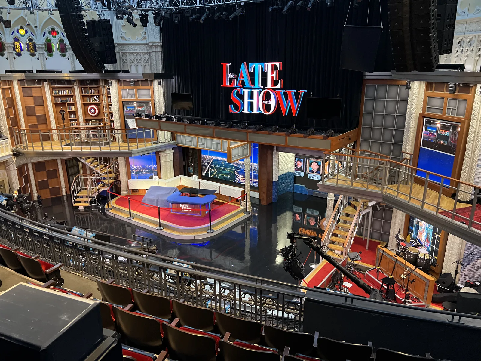 The Late Show stage from the balcony