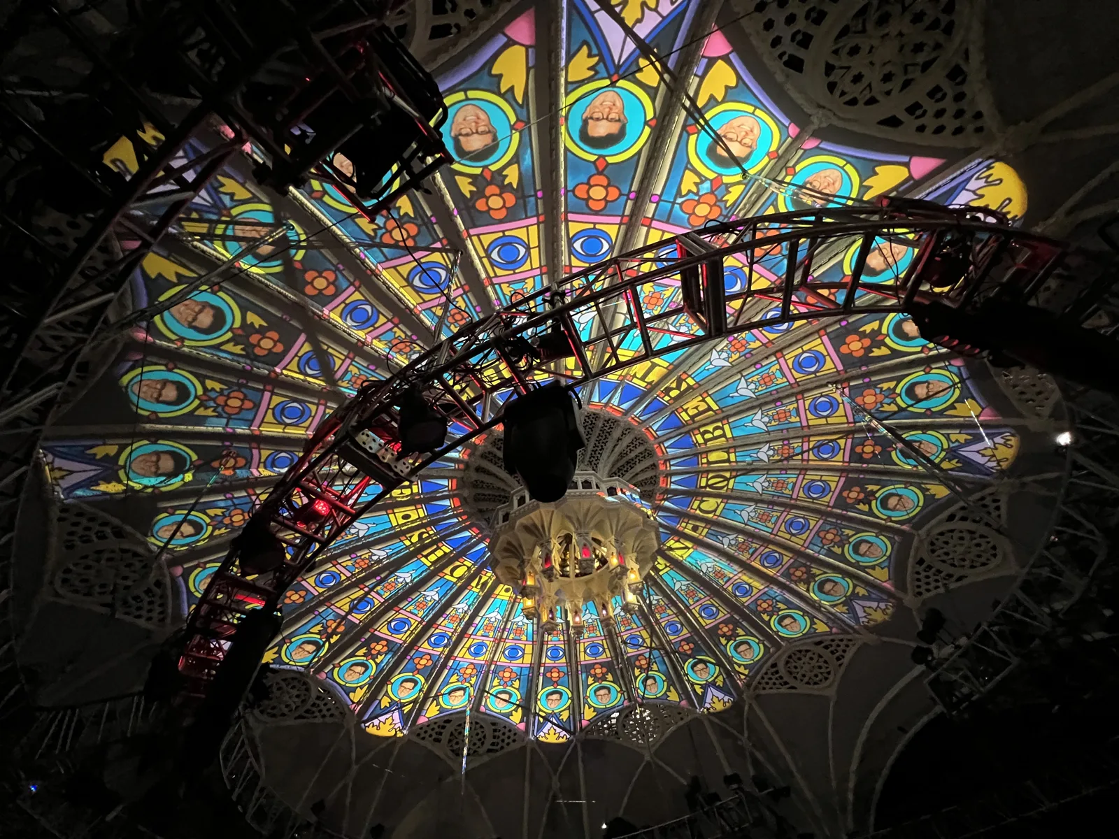 LED rose-window dome installation
